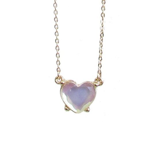 Facet stone heart pendant necklace - Picture 2 of 3